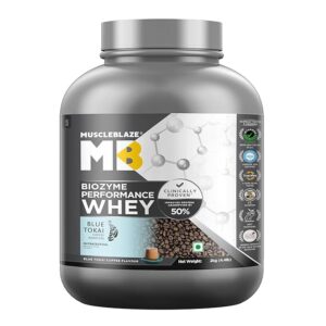 Pack of whey protein product by MB